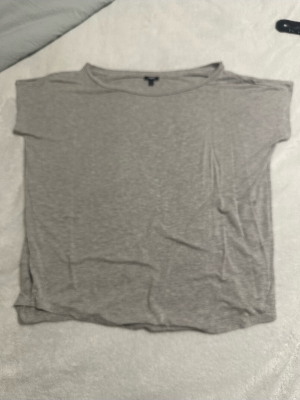 Express Short Sleeve Crewneck Top in Light Gray